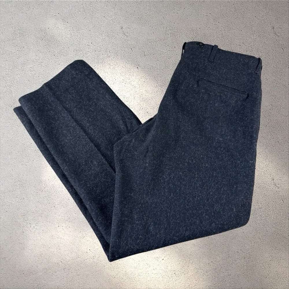 True Vintage 40s 50s Rico Wool Work Pants 33x31 Button Fly Suspenders Workwear